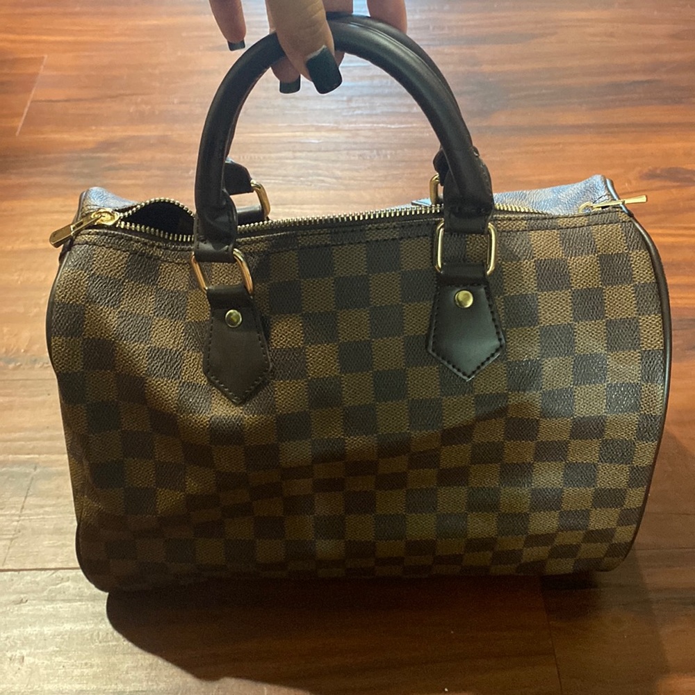 Checkered brown bowler bag NWOT